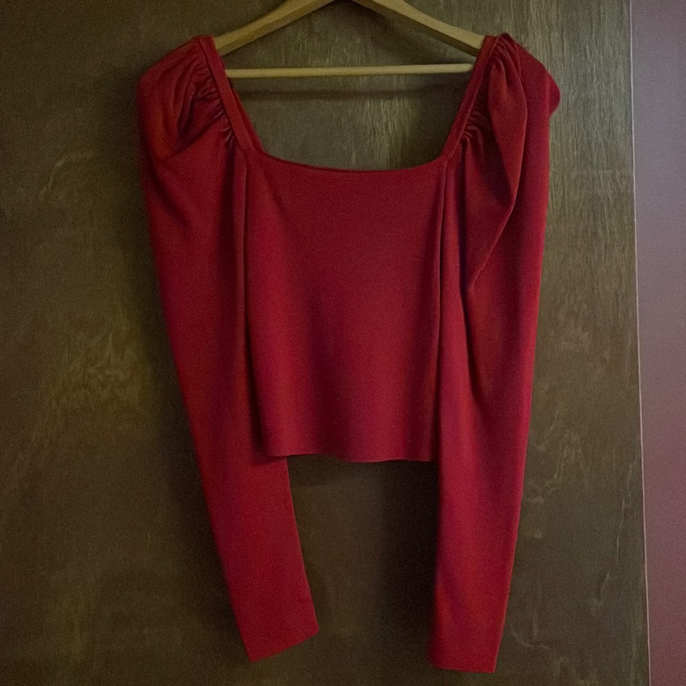 Express Red Square Neck Top